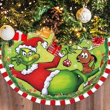 GRINCH Christmas Tree Skirt Green Tree Skirt Christmas Decorations Xmas