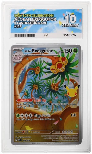 Alolan Exeggutor 129/128 ACE graded card