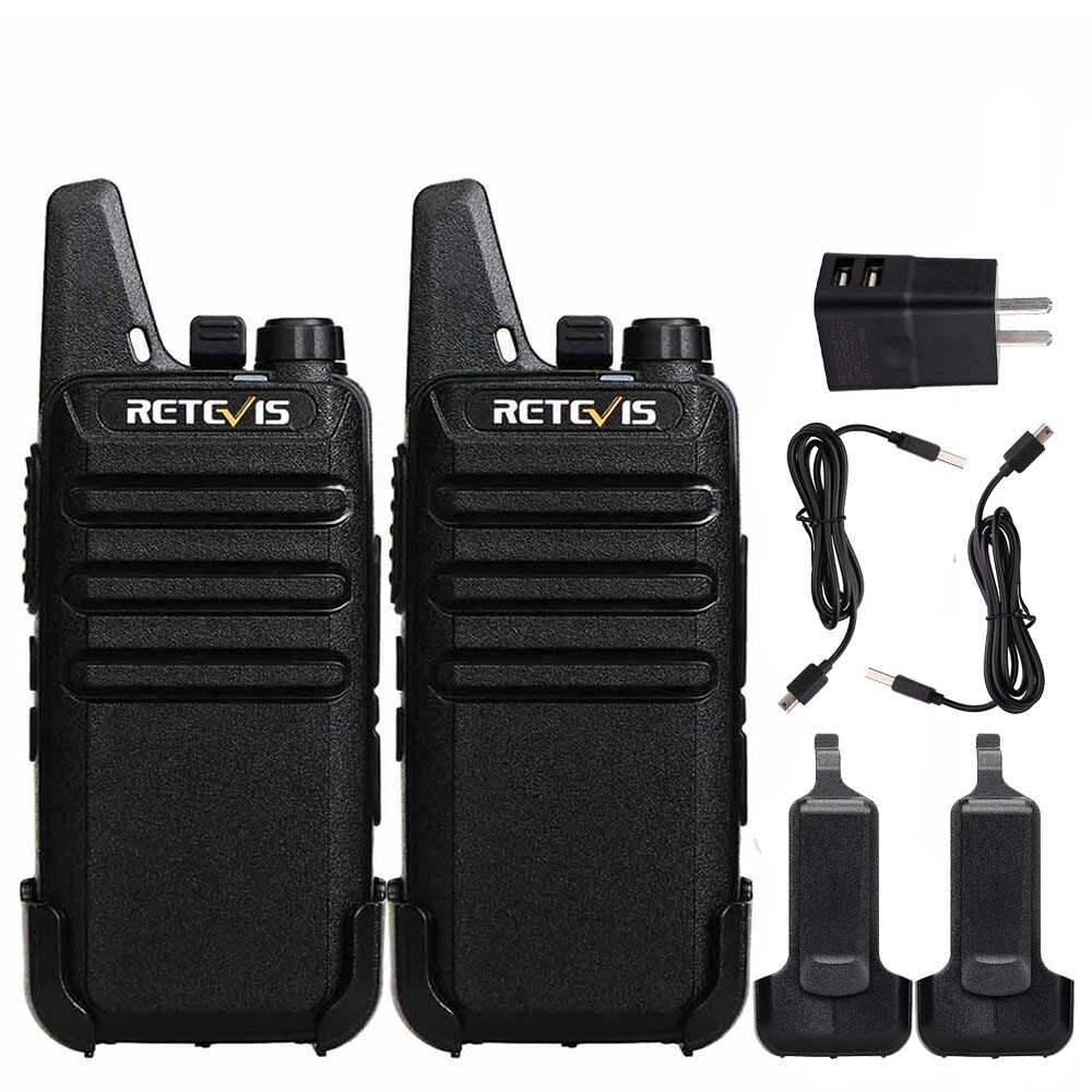 RT22 Walkie Talkies Long Range Rechargeable FRS VOX USB-C Two Way Radio 2 Pack
