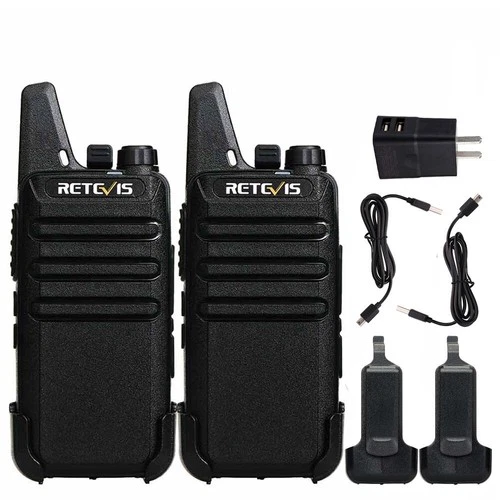 RT22 Walkie Talkies Long Range Rechargeable FRS VOX USB-C Two Way Radio 2 Pack