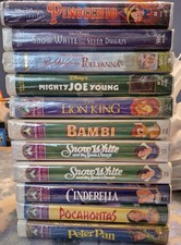Lot of 11 Disney VHS Tapes Factory Sealed Masterpiece Collection Clamshell Case