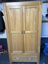 Solid Oak Wardrobe with Drawer