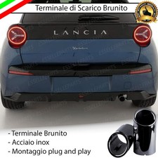 TERMINALE SCARICO NERO BRUNITO LUCIDO ACCIAIO INOX PER LANCIA YPSILON MK3 TONDO