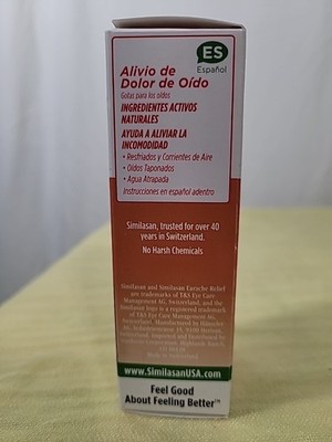 Similasan Earache Relief Ear Drops 10 ml Natural Homeopathic Chamomile Exp 03/26