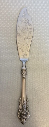 Wallace Grande Baroque Fish Serving Knife Sterling Silver Handle Server 11.75"