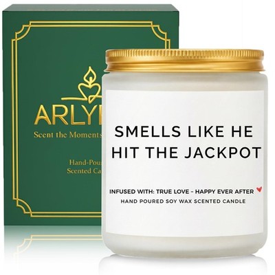 Funny Bridal Shower Gifts Bride Engagement Candle He Hit The Jackpot