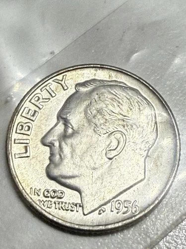 1956 D Roosevelt Dime 90% Silver US Coin UNCIRCULATED #18