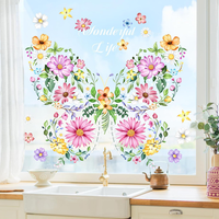 Supzone Fensterbilder Kinderzimmer Groß Fenstersticker Selbstklebend Blumen Schm