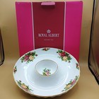 Royal Albert Old Country Roses Chip & Dip Set Excellent Never Used