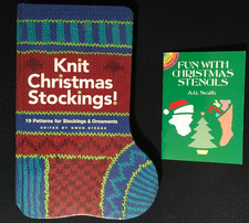 Lot CHRISTMAS CRAFTS: Knit Stockings 19 patterns Fun with Stencils Holiday LN