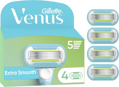 Gillette Venus Extra Smooth Rasierklingen Damen, 4er Pack Rasierklingen-Nachfüllpackungen, L