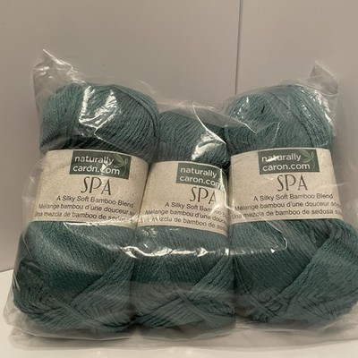 Naturally Caron Spa Yarn Lot Of 3 Bamboo Blend Stormy Blue