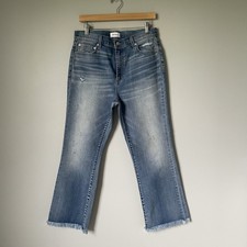 Pistola Straight Leg Cropped Denim Jeans Lightwash Cutoff Women's Size 30