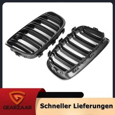 Paar K�hlergrill f�r BMW F20 F21 2011-2014 Schwarz Glanz ABS Kunststoff