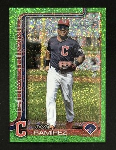 2025 Topps Chrome #12 Jose Ramirez Image Variation Green Speckle /99 Guardians