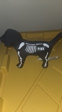 Victoria's Secret PINK Mini Dog Plush Halloween Skeleton Limited Edition Black