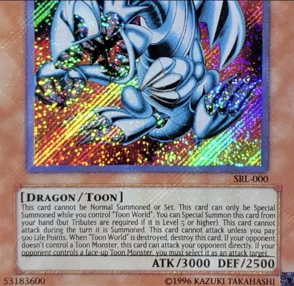 Yugioh Blue-Eyes Toon Dragon Spell Ruler Secret Rare SRL-000 Holo Bleed NM - Image 3 of 4