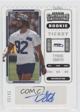 2022 Panini Contenders Rookie Ticket Stub 55/92 Tyreke Smith #226 Auto 0ey4