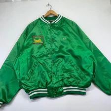 Vintage Pla-Jac Dunbrooke Honda Gold Wing Green Satin Varsity Jacket Biker