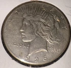 1926 Philadelphia Mint Peace Silver Dollar 90% Silver Bullion (ASW .7734 Troy Oz