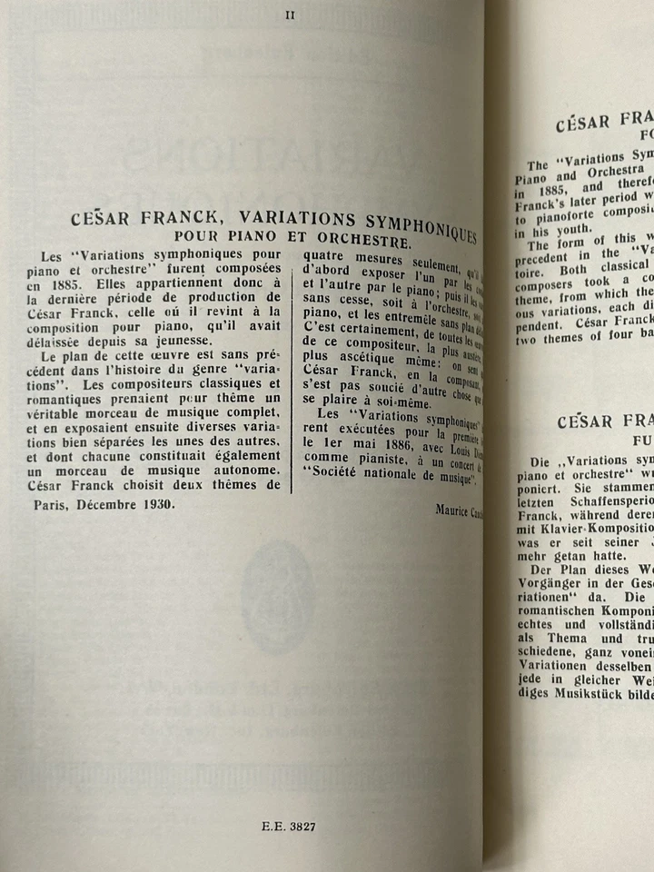 Edición Eulenberg Nº 738 Franck variaciones sinfónicas Foto 3 de 4
