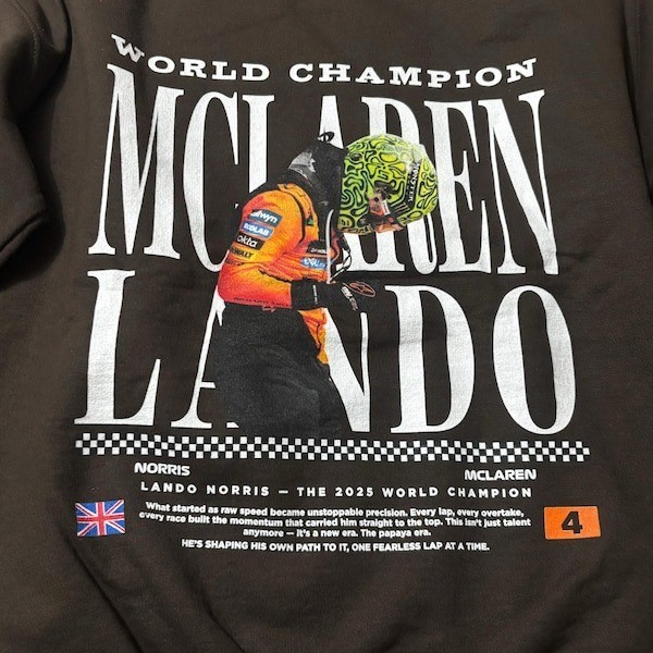 2025 World Champion Lando Norris reprint Sweatshirt, Retro F1 Merch Sweatshirt