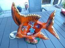 Poisson  Lampe en céramique émaillé  .Vintage  Année 1960