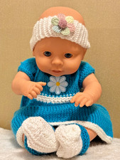 15 inch Baby Doll (Preloved) with New Teal Blue Outfit & Adoption Cerificate