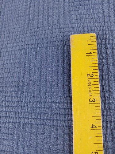 L.L. BEAN Coverlet Queen Blue Textured Bedspread 100% Cotton Matelasse 102x116" - Picture 2 of 8