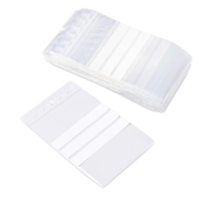 | 100 Plastic Bags 12 x 18cm Clear Resealable with Labels | Zip...
