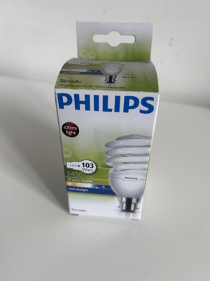 Philips Tornado 23W B22 Bajonettverschluss Energiesparlampe - Cool Daylight (Neu)