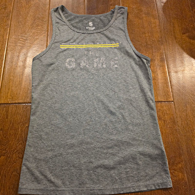 Strong by Zumba Women's S Gray Graphic Tank Scoop Neck Sleeveless