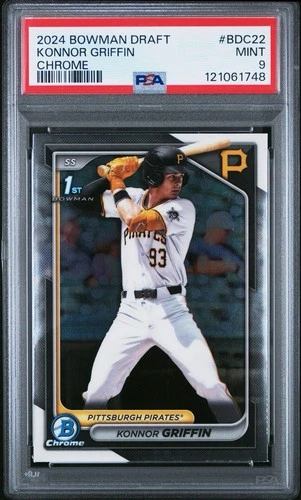 144846323 Konnor Griffin 2024 Bowman Draft #BDC-22 Chrome 1st RC PSA 9