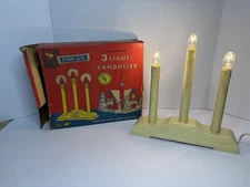 Vintage Star-Lite 3 Light Candolier W/ Box, TESTED WORKS!!