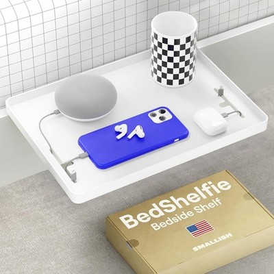 Bedside Shelf for Dorm Room Bunk Bed & Top Bunk, College Dorm Room Essentials...