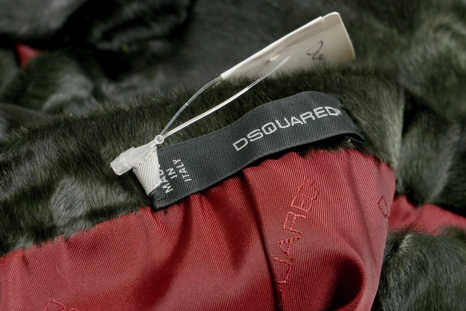 Falda lápiz de piel de karakul verde oscuro para mujer Dsquared2 US S IT 40 Foto 4 de 4