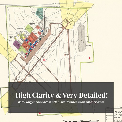 Old Map of Clovis Air Force Base, NM 1952 - Vintage Clovis A - Picture 2 of 29