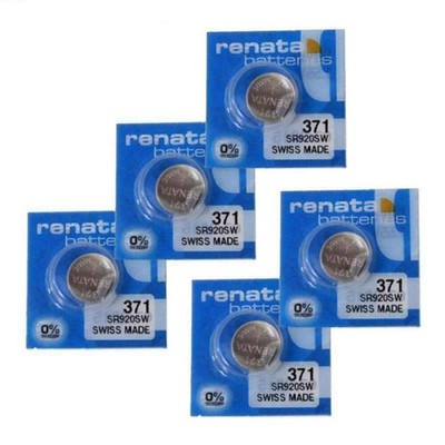 5x Renata 371 SR920SW Uhrenbatterien 1,55V Silberoxid Schweiz