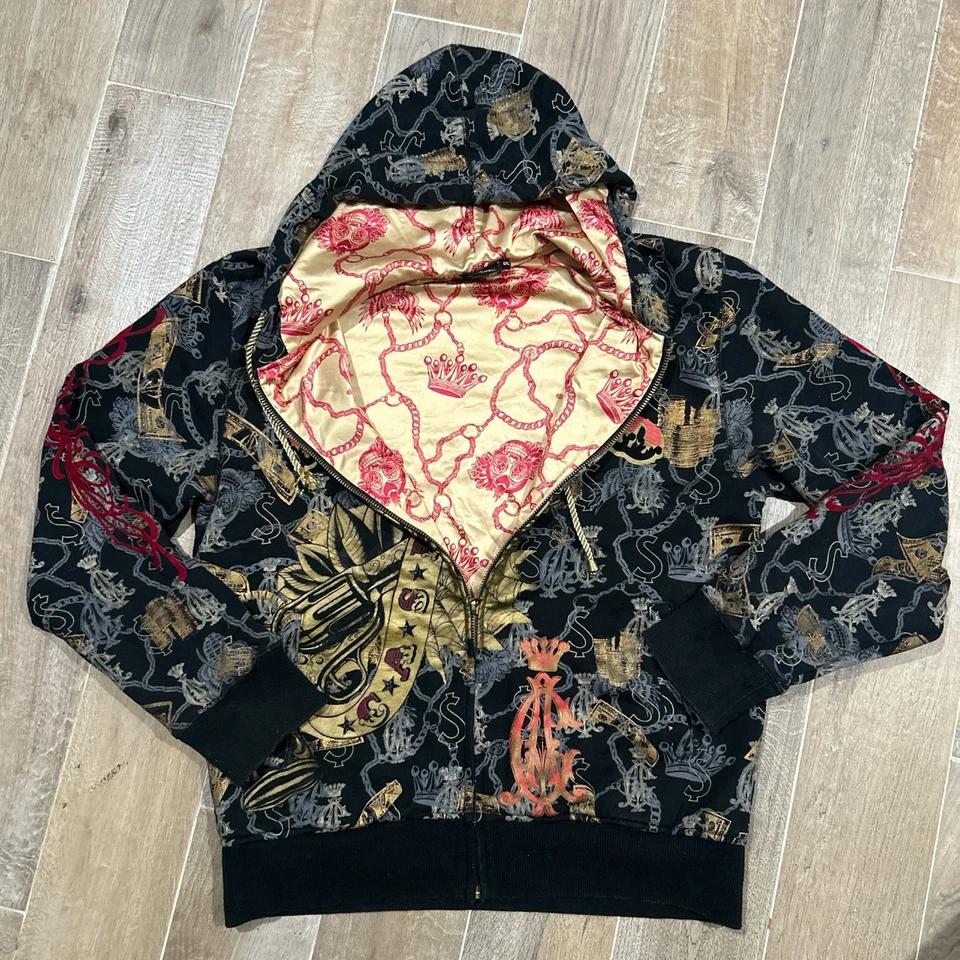 Chaqueta cargada con capucha y cremallera Y2K Christian Audiguier 2XL para hombre rara Foto 2 de 4