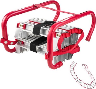 Fire Escape Ladder, 3-Story 25FT Retractable Emergency Fire Ladder