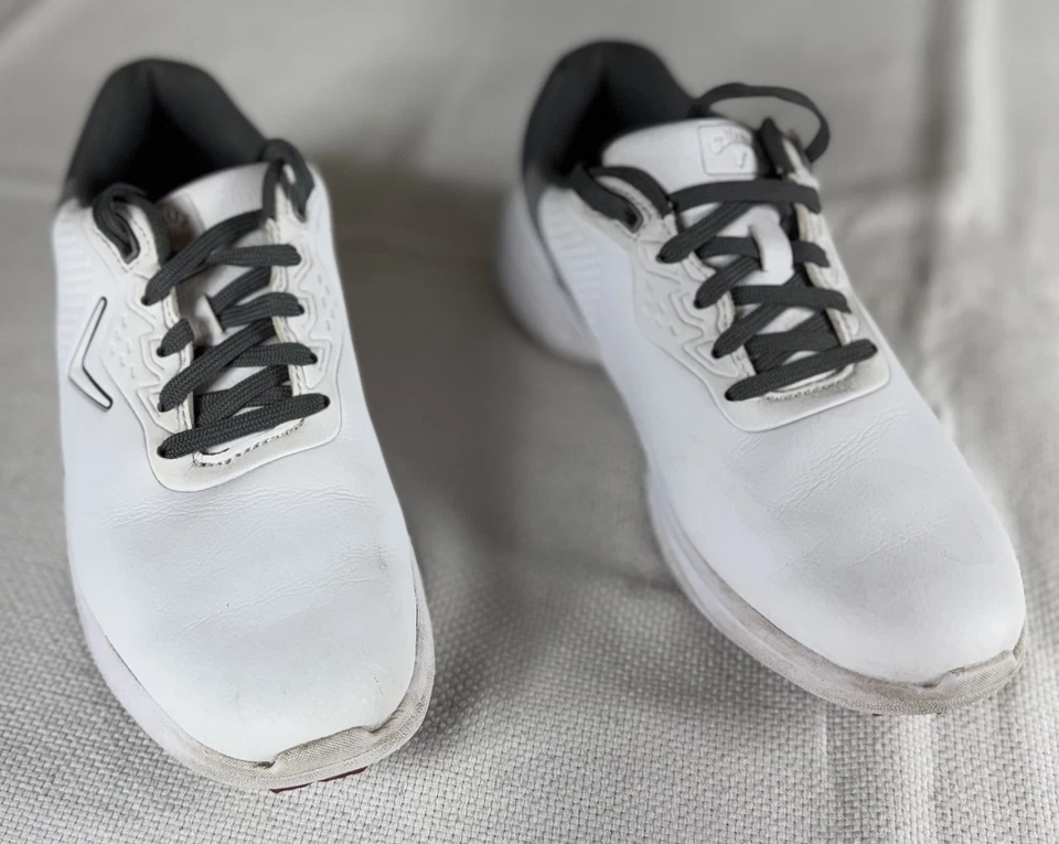 Callaway Golf Shoes Mens Size 7 White Black Leather Spiked Comfort CG220WGY - Image 2 of 4