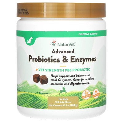 Advanced Probiotics & Enzymes, + Vet Strength PB6 Probiotic, For Dogs, 120 Soft