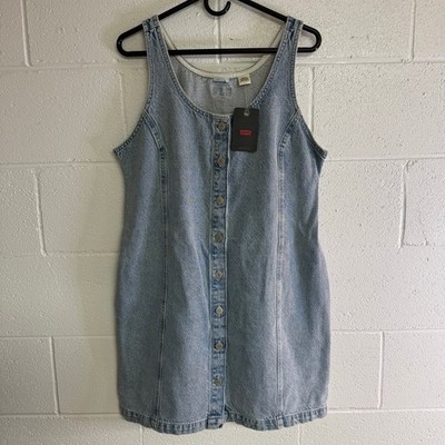 Levi's Women's Blue Jean Denim Button Front Dress   Size Large   NWT