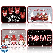 Drydiet 4 Pcs Christmas Welcome Decorative Doormat Christmas Gnom