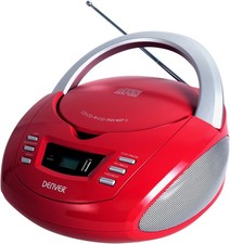 Denver TCU-211 CD Player UKW Radio USB MP3 AUX rot "wie neu"