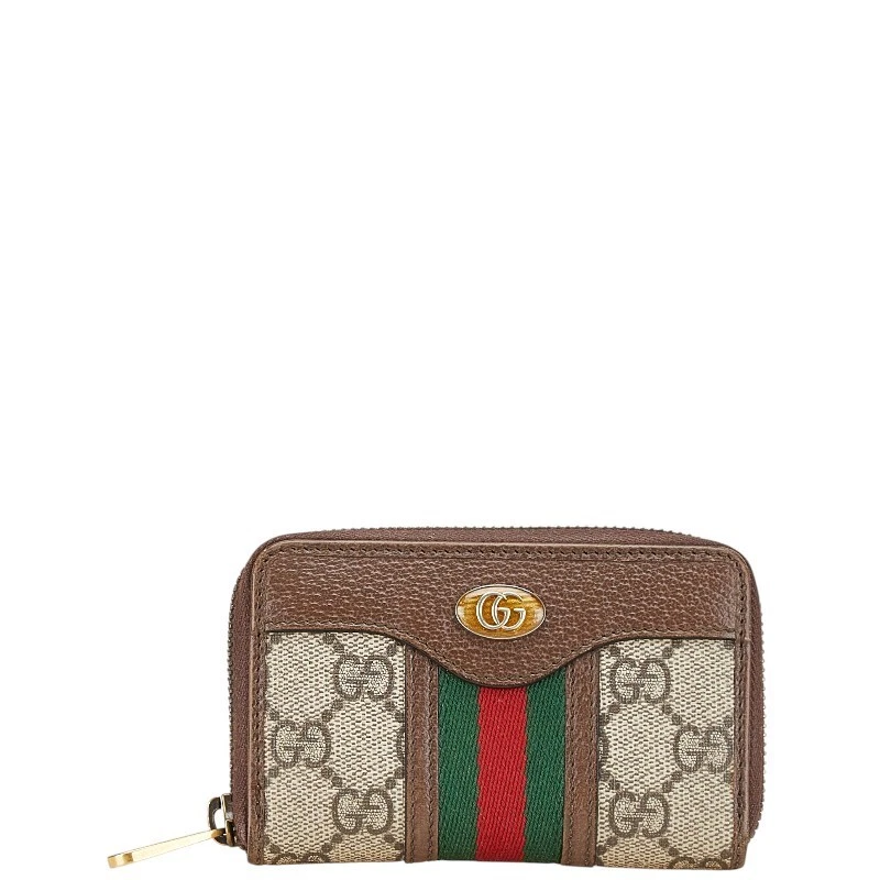Authentique porte monnaie Gucci couleur marron PVC Supreme Offidia Sherry Line