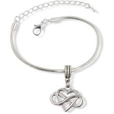 Heart with Infinity Bracelet - Infinity Heart Bracelet