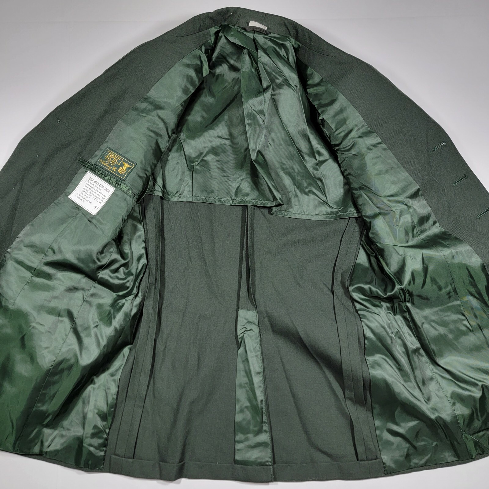 DPSC Men's Military Coat ARMY GREEN Poly Wool CLASS I… Gem