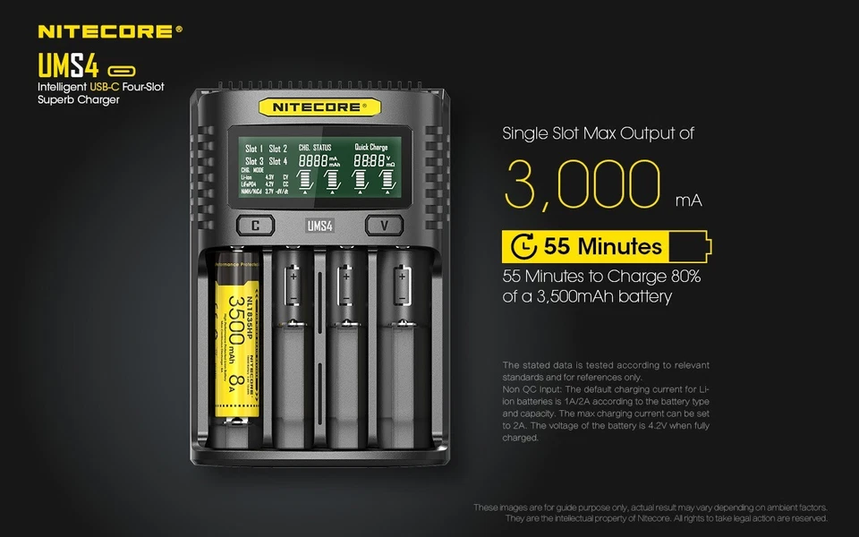 NITECORE UMS4 Intelligent USB-C Four Slot Superb Battery Charger - Image 4 of 4