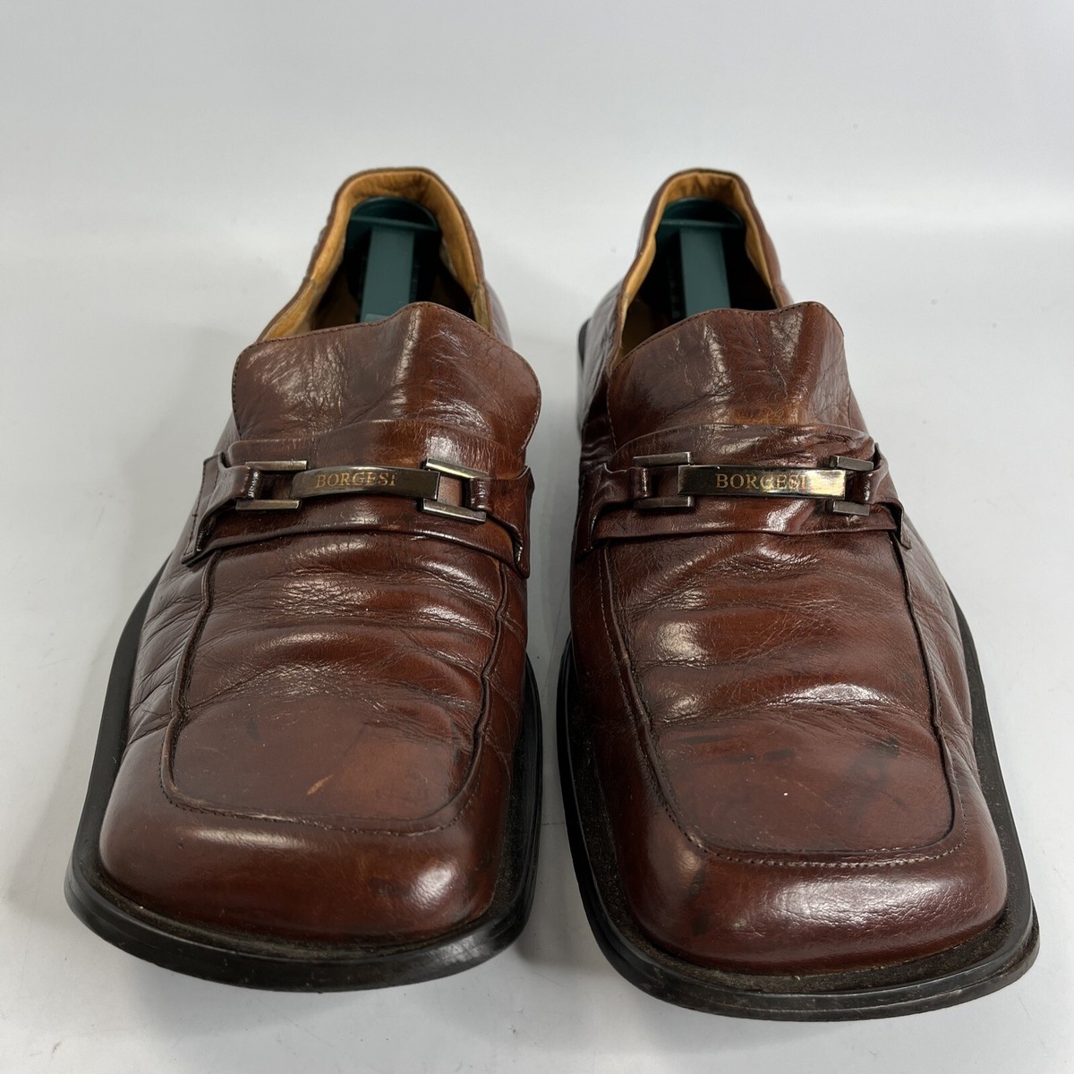 Vintage Borgesi Beverly Hills Light Brown Leather Handmade Shoes Size 43 Vintage Weyenberg Massagic Shoes Mens US Size 9 E Brown  main image 4
